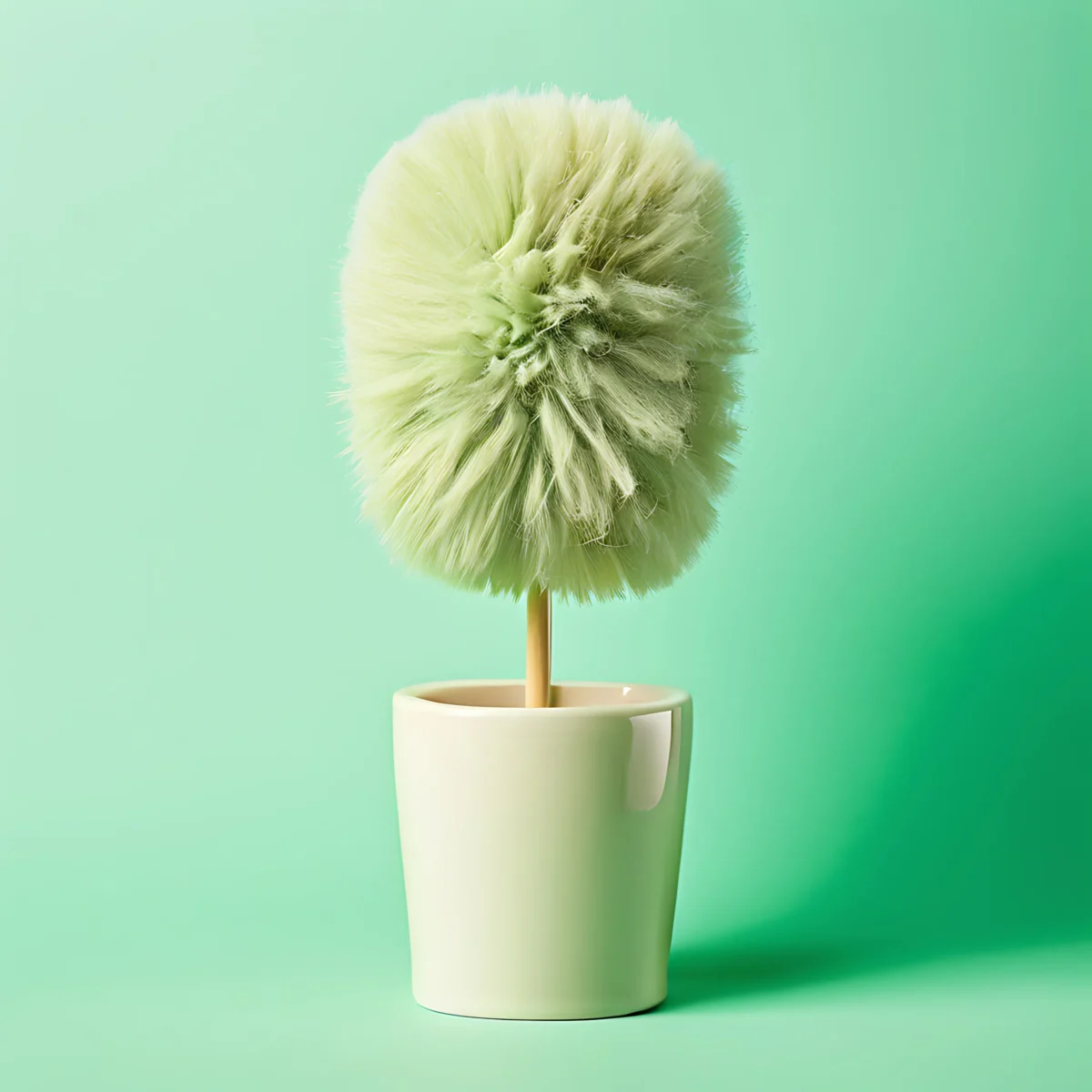 beige-toilet-brush-pale-green-background-generative-ai