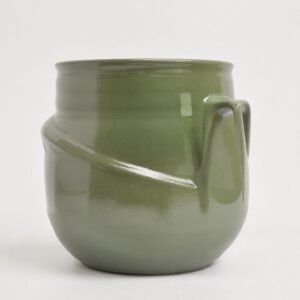 Doniczka ceramiczna Space X matowa oliwkowa