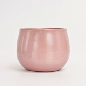 Doniczka ceramiczna Fala matowa różowa